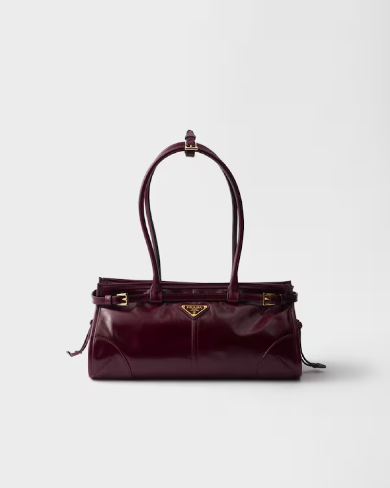 Prada | Prada Bonnie medium leather handbag  |  Color:  Burgundy
