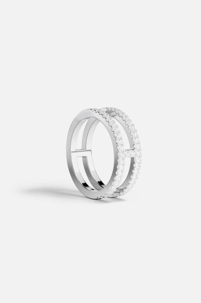 APM Monaco | croisette | Sterling Silver | خاتم مرصع مزدوج الخط