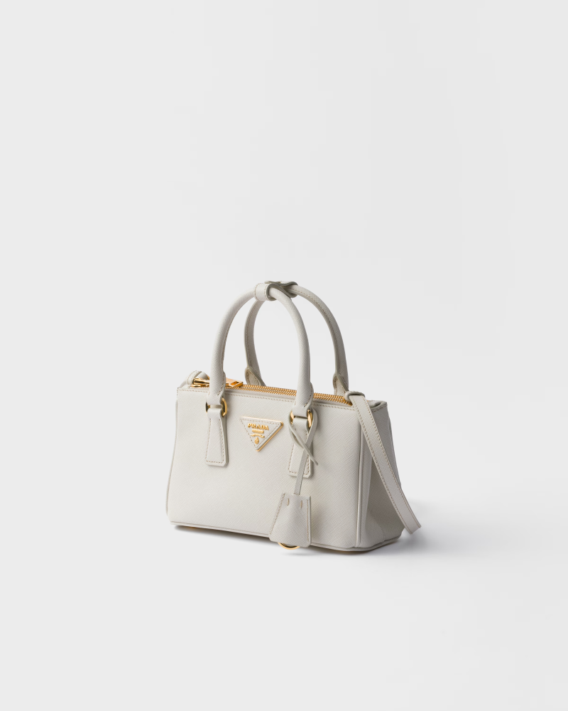 Prada | Prada Galleria mini Saffiano leather bag  |  Color:  Chalk White
