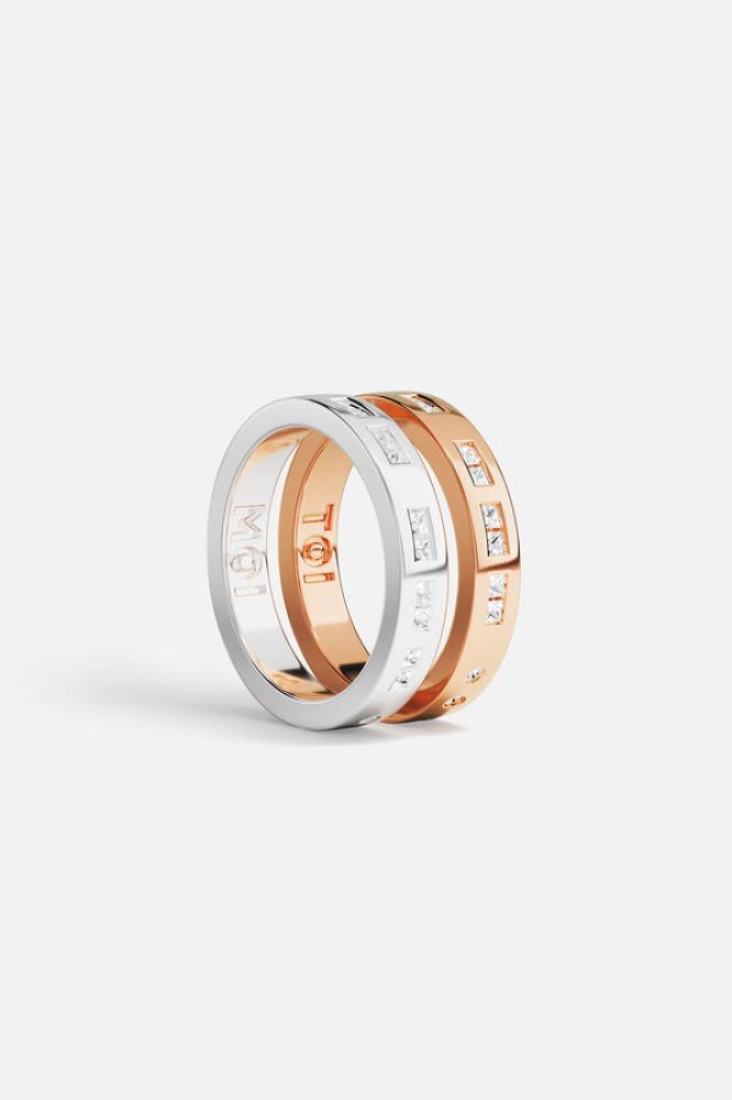 APM Monaco | morse code | 18k Rose Gold Plated | خاتم TOI MOI من Morse Code
