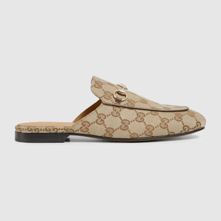 Gucci | Women's Princetown slipper | beige and ebony Orignal GG canvas