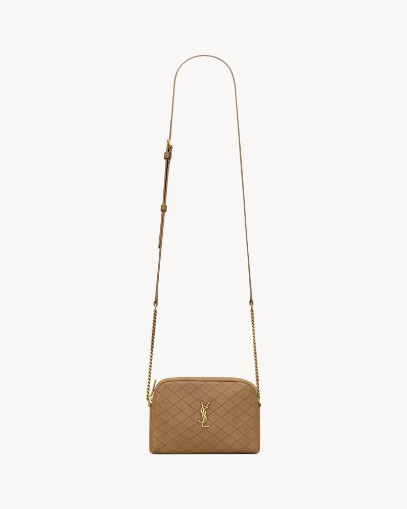 Saint Laurent | GABY lambskin zipped pouch | DARK CORK