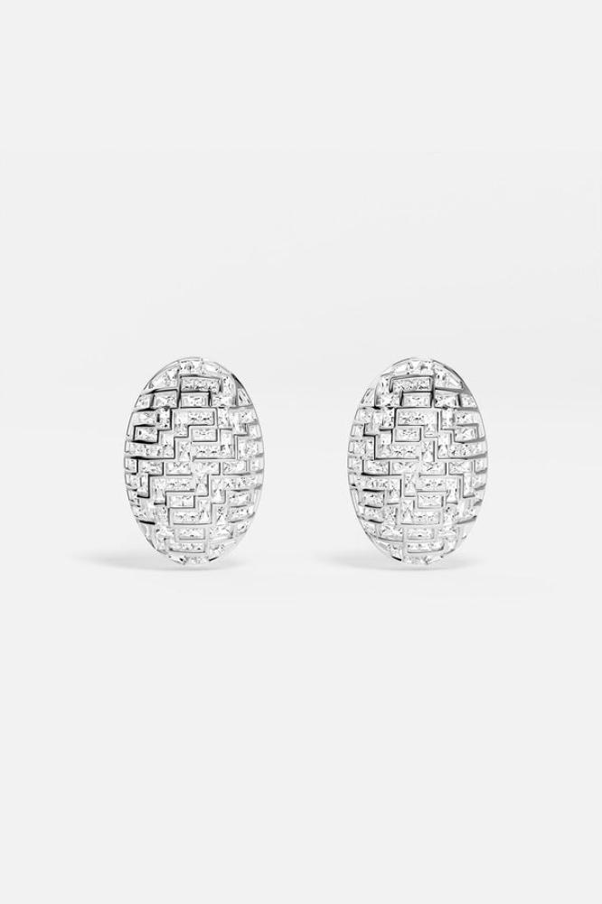 APM Monaco | hiver | Sterling Silver | statement earrings with Ice maze design