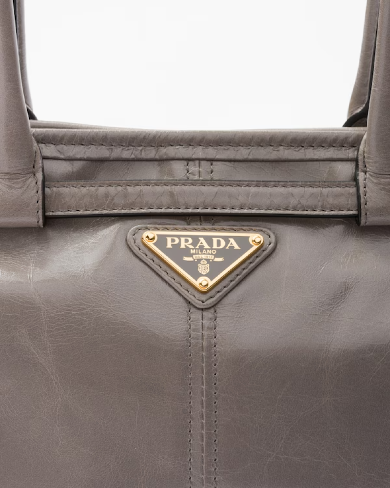 Prada | Prada Bonnie medium leather handbag  |  Color:  Pewter