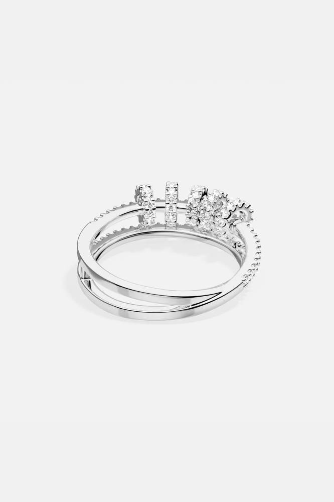 APM Monaco | croisette | Sterling Silver | خاتم مزدوج بحلقات منزلقة