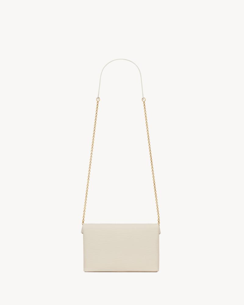Saint Laurent | Cassandre lambskin chain clutch | VINTAGE WHITE