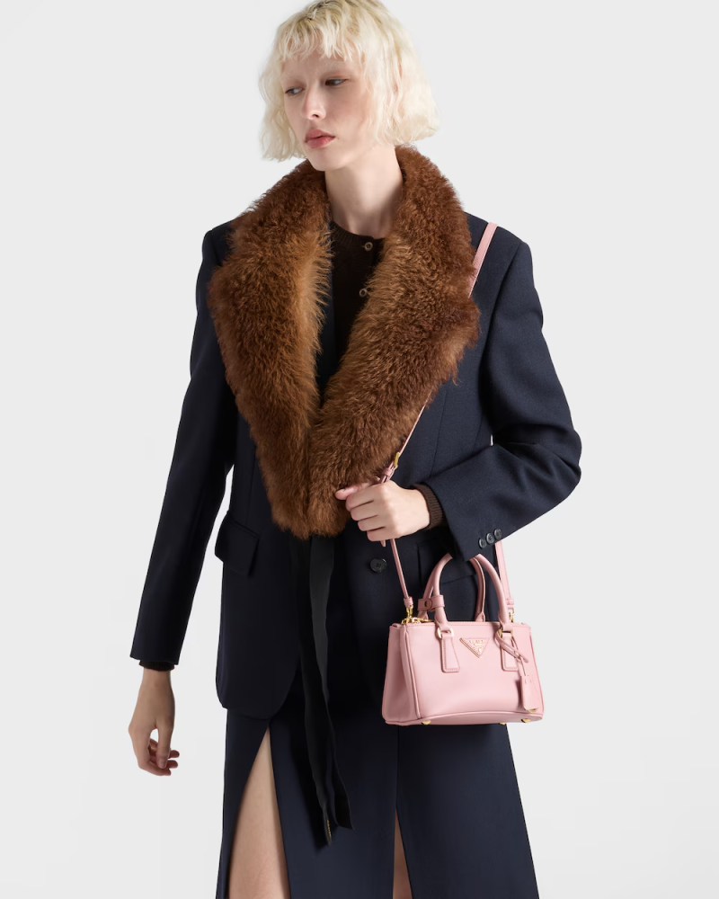 Prada | Prada Galleria mini Saffiano leather bag  |  Color:  Peach