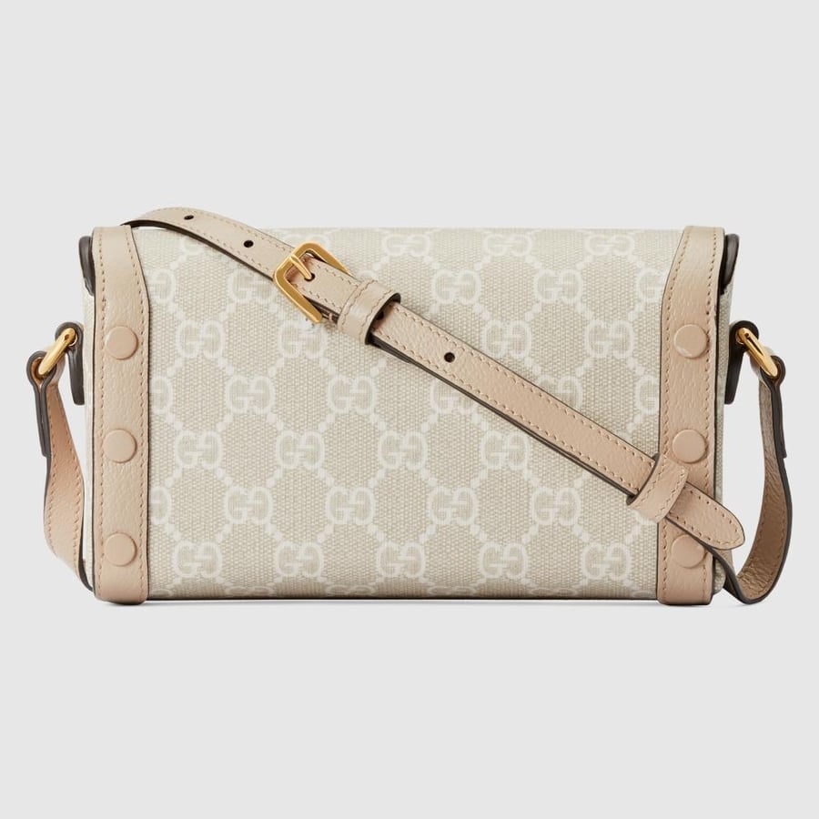 Gucci | Gucci Horsebit 1955 mini bag | beige and white GG Supreme