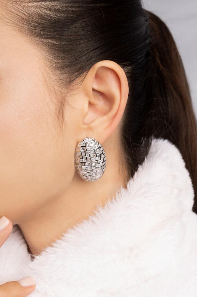 APM Monaco | hiver | Sterling Silver | statement earrings with Ice maze design
