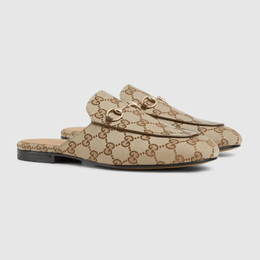 Gucci | Women's Princetown slipper | beige and ebony Orignal GG canvas