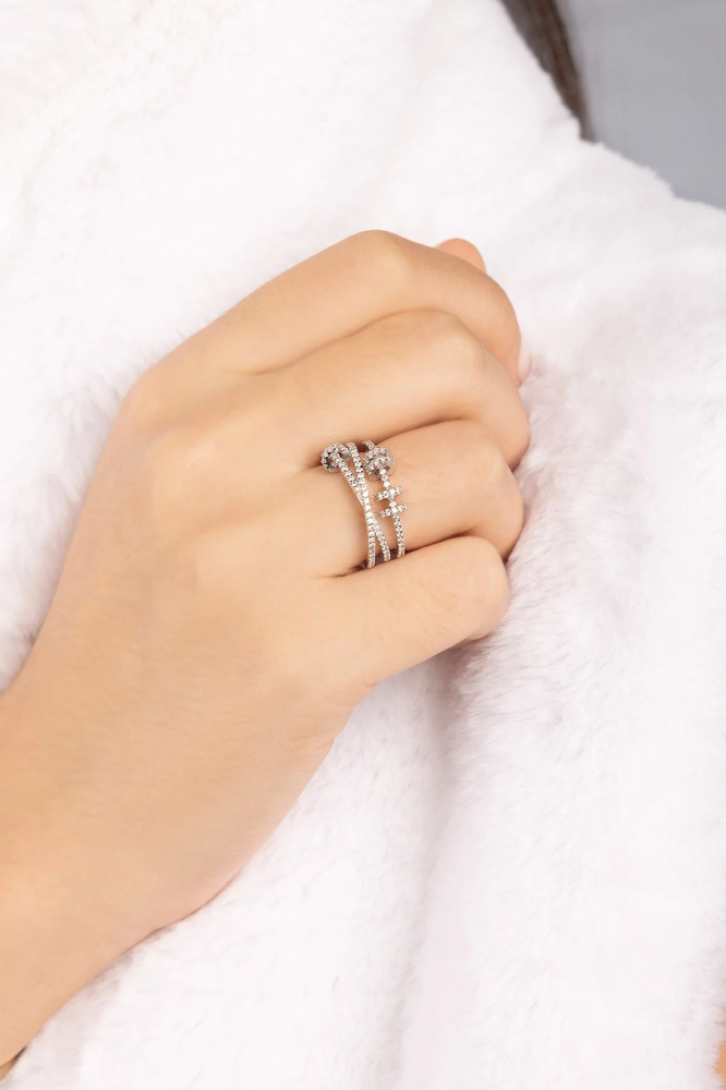APM Monaco | croisette | Sterling Silver | خاتم مزدوج بحلقات منزلقة