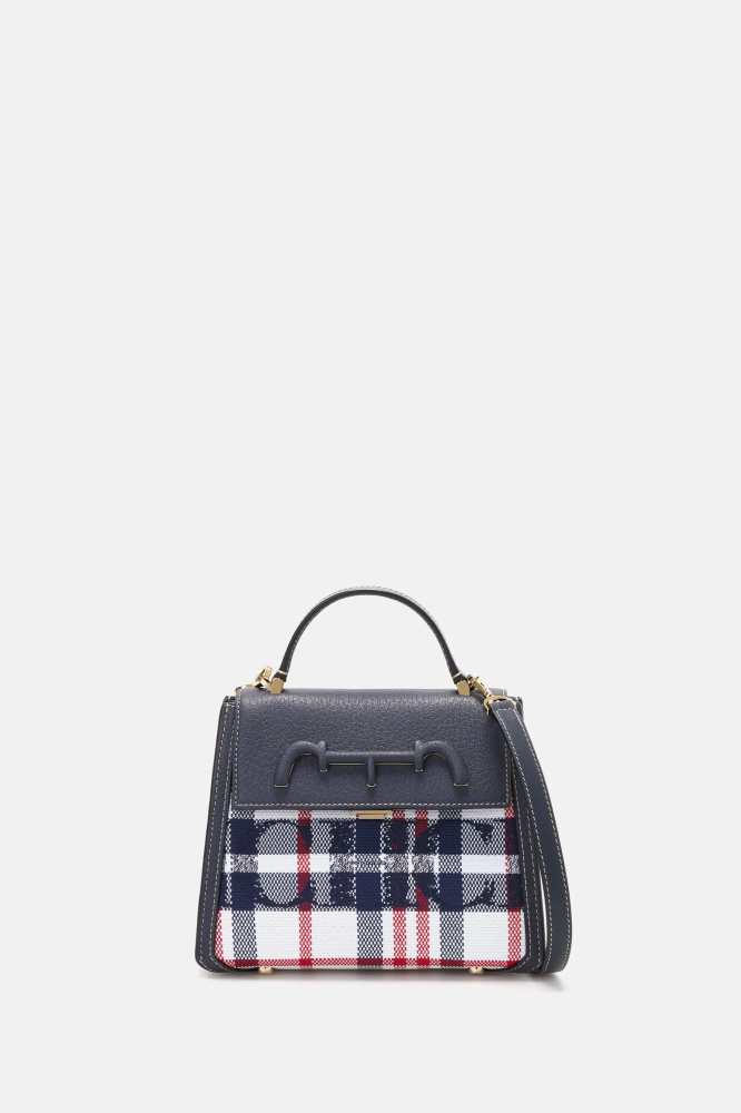 Carolina Herrera | Doma Insignia Satchel | Mini Crossbody Bag | Colour NAVY/WHITE/RED