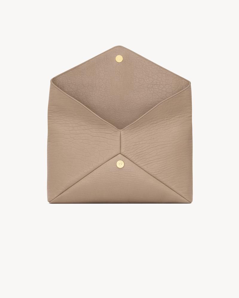 Saint Laurent | CASSANDRE large lambskin envelope clutch | DUSTY GREY