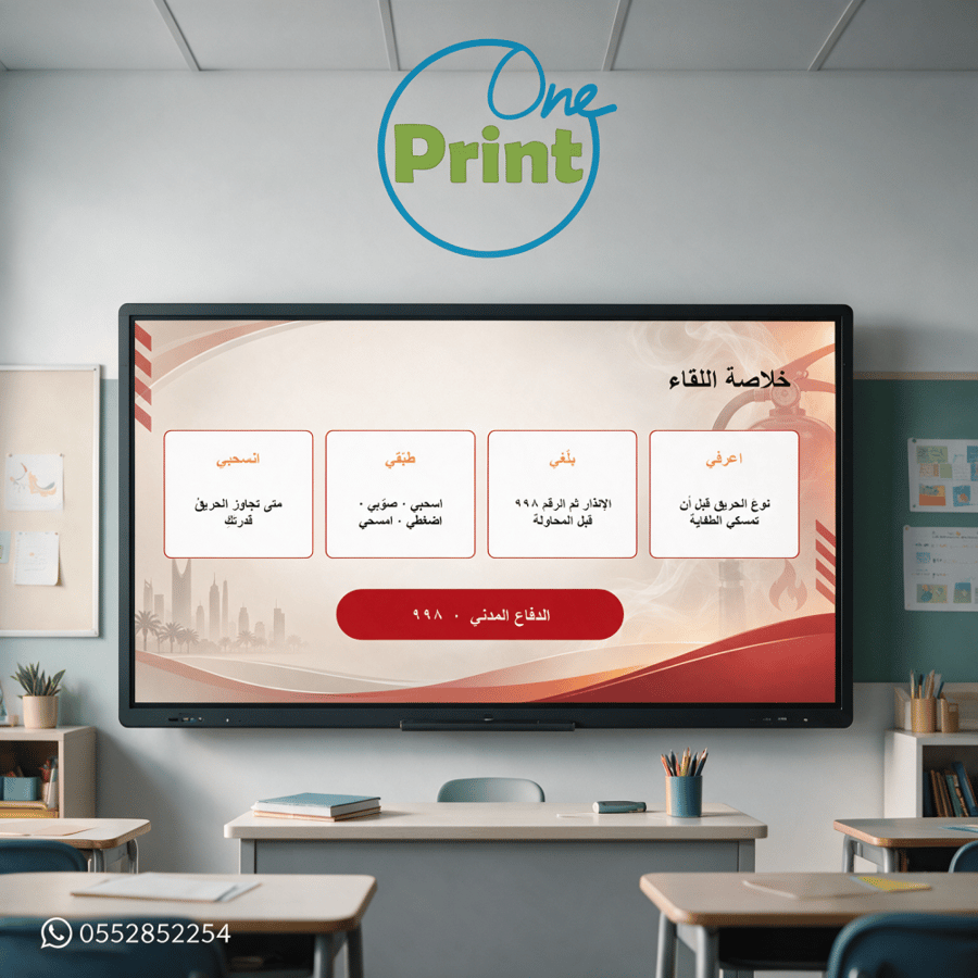 طفاية الحريق | عرض توعوي لليوم الدولي للحد من مخاطر الكوارث – المرحلة المتوسط / الثانوية
