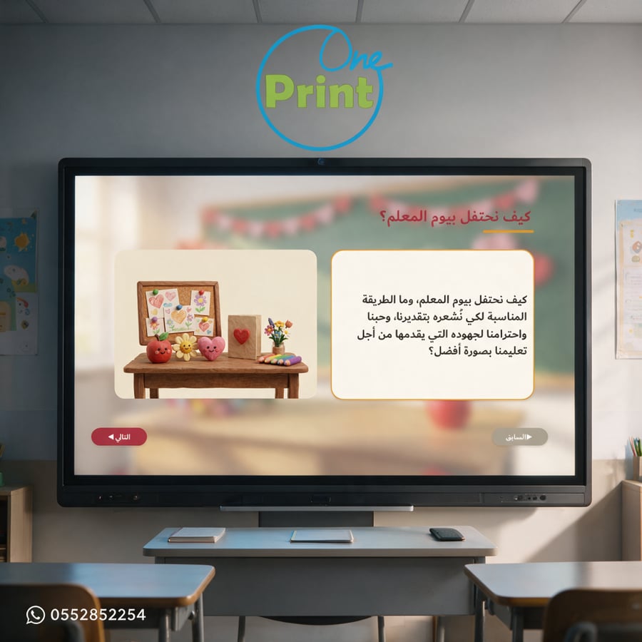نشاط تفاعلي «شكرًا من القلب» ليوم المعلم العالمي حسب دليل عين الإثرائية | مدارس البنين