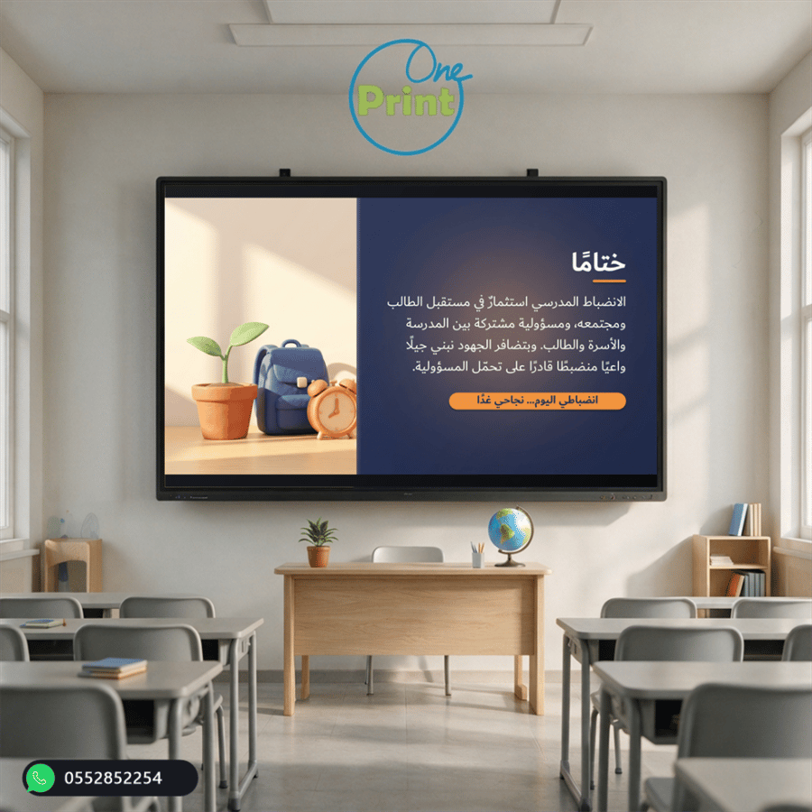 قيمة الانضباط | عرض تعزيز السلوك الإيجابي – انضباطي اليوم نجاحي غدًا