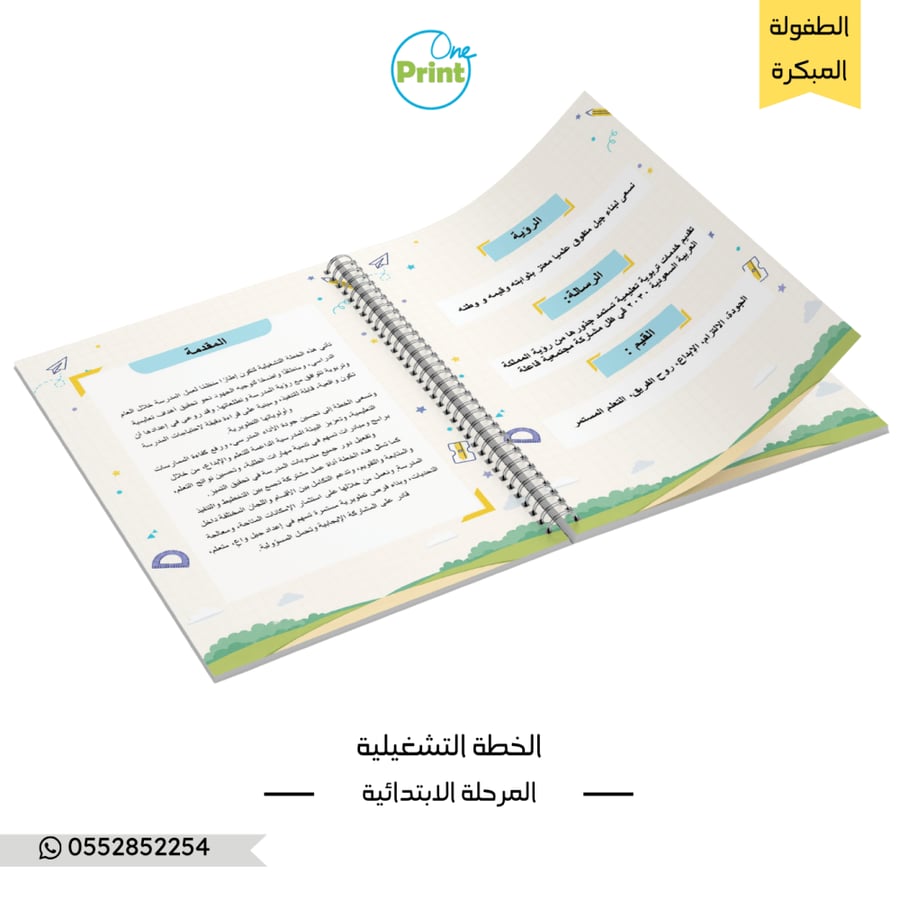 الخطة التشغيلية للمرحلة الابتدائية  طفولة مبكرة نموذج بيج