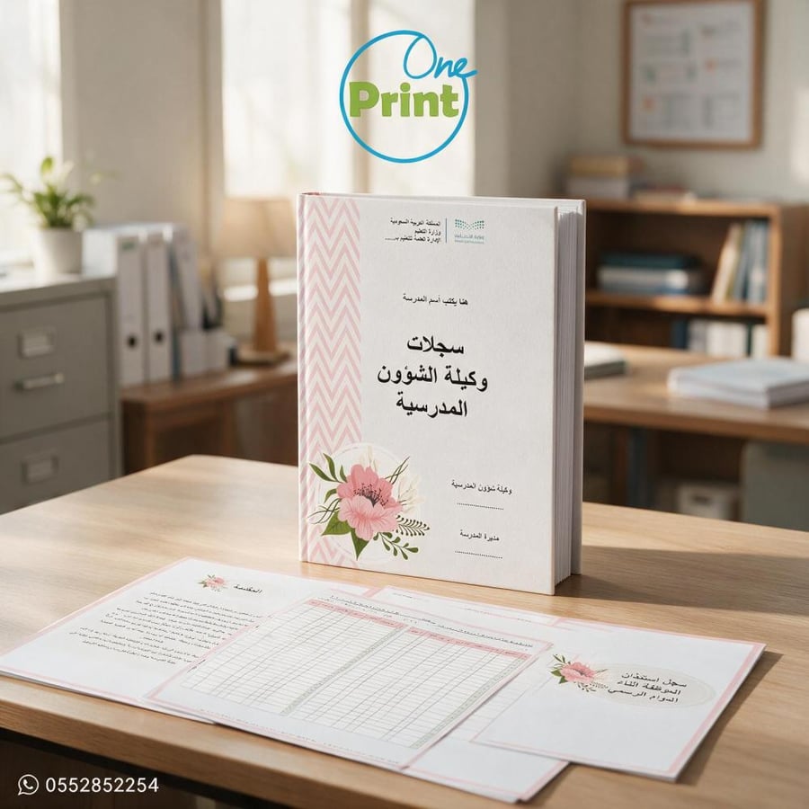 سجلات وكيلة الشؤون المدرسية  تصميم ورد بنات