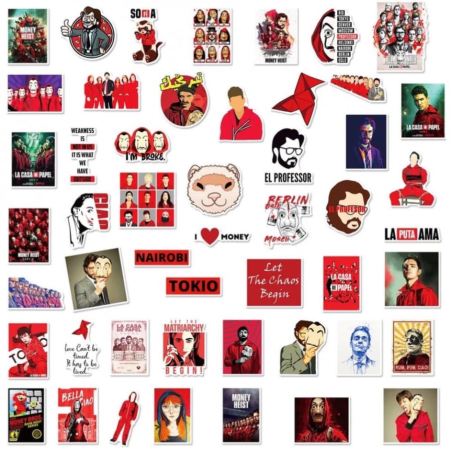 ستيكر 50 قطعة | La Casa De Papel