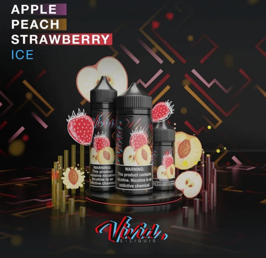 نكهة فيب تفاح خوخ فراولة ايس من فيفيد (100مل) Vivid