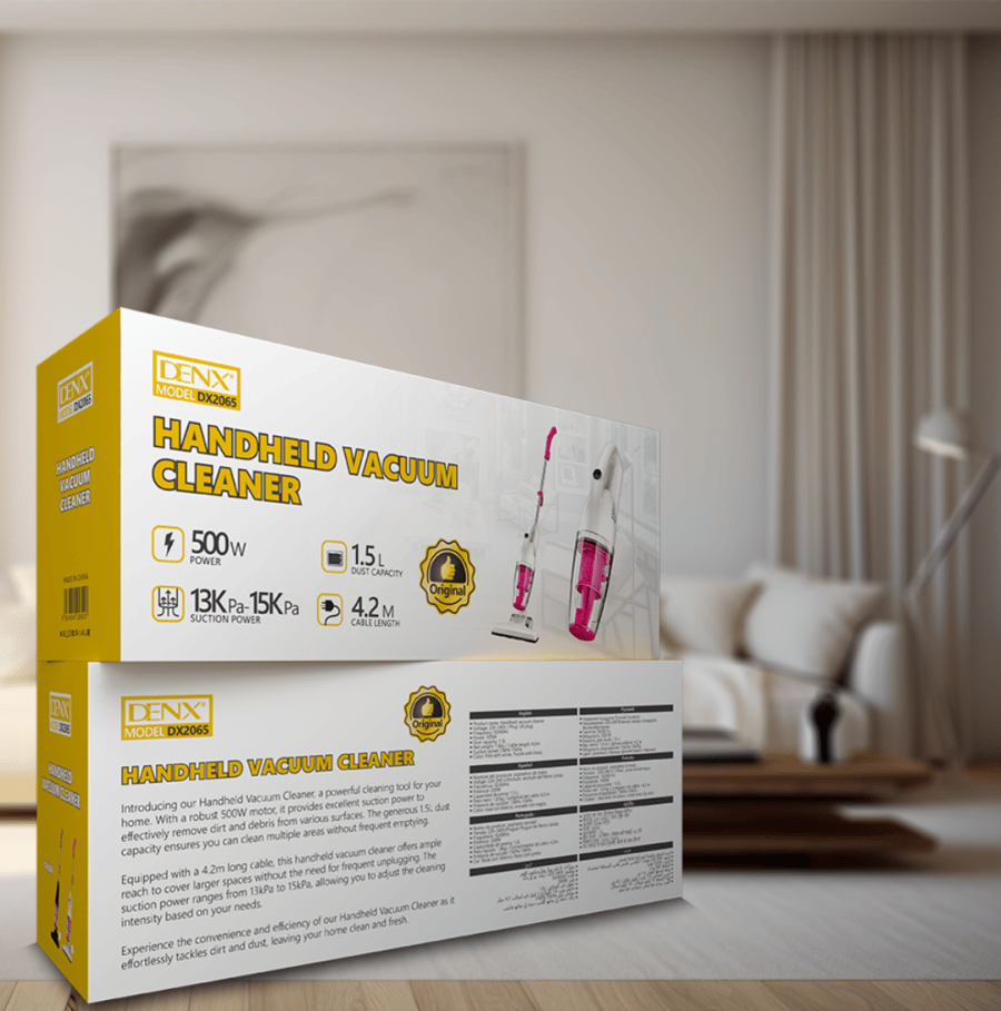 مكنسة كهربائية منزلية يدوية بقوة 500 واط بسعة 1.5 لتر متعددة الاستخدامات DX2065