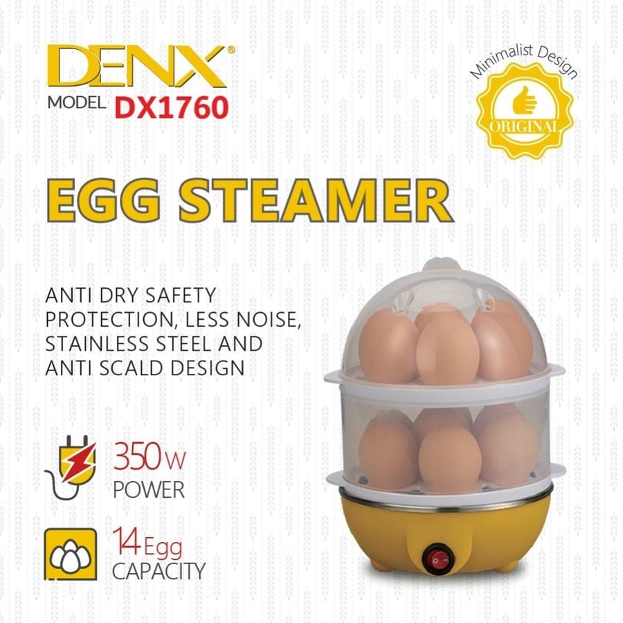 جهاز للبيض المسلوق بقوة 350 واط وسعة 14 بيضة من دينكس DX1760