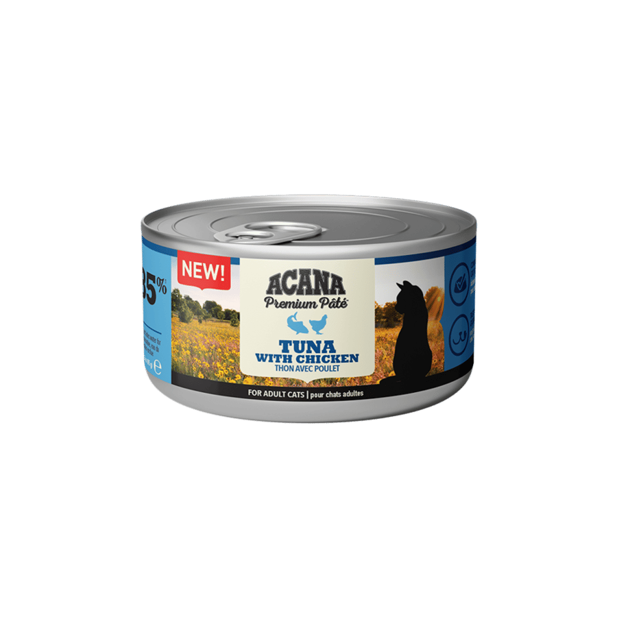 معلبات باتيه الدجاج مع التونا من شركة Acana