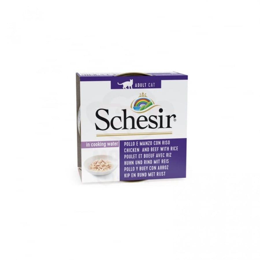 معلبات فيلية الدجاج و اللحم مع الأرز وجبة طبيعية من شركة Schesir