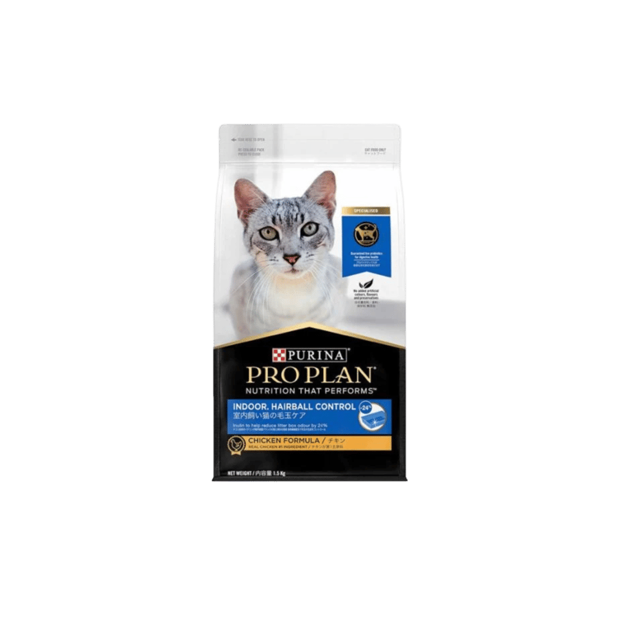 طعام جاف بالدجاج لكرات الشعر 1.5 كيلو من شركة Purina Pro Plan