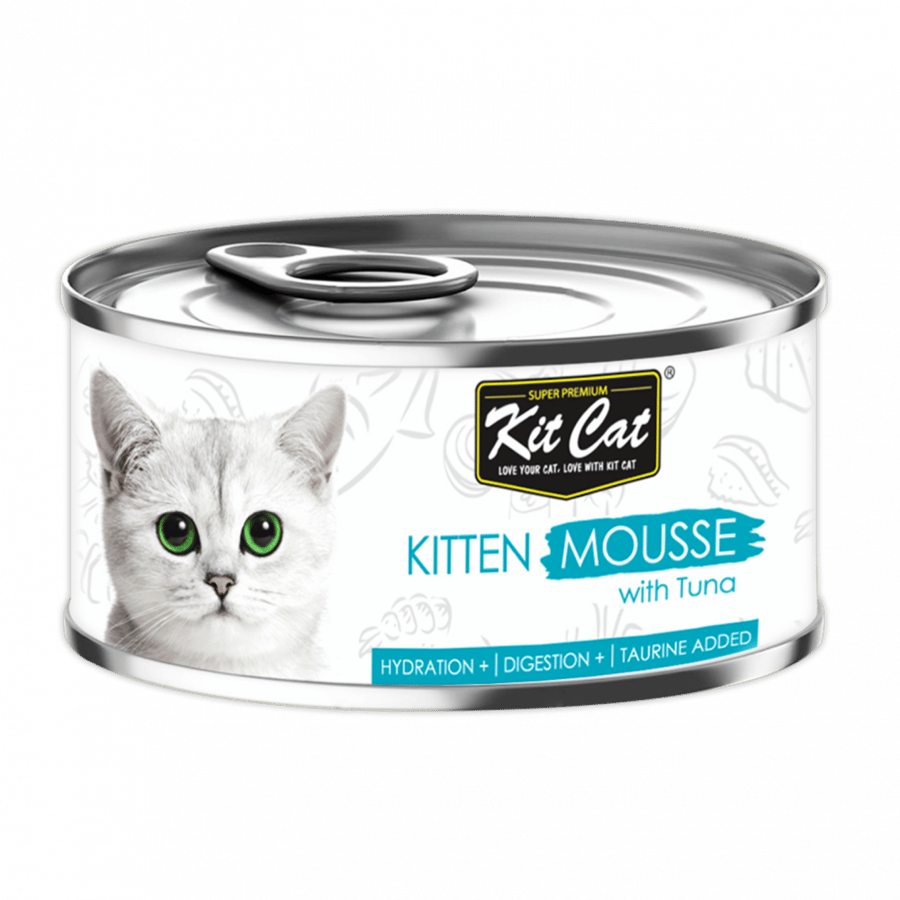 معلبات مهروسه بالتونة للقطط الصغيرة من شركة KitCat