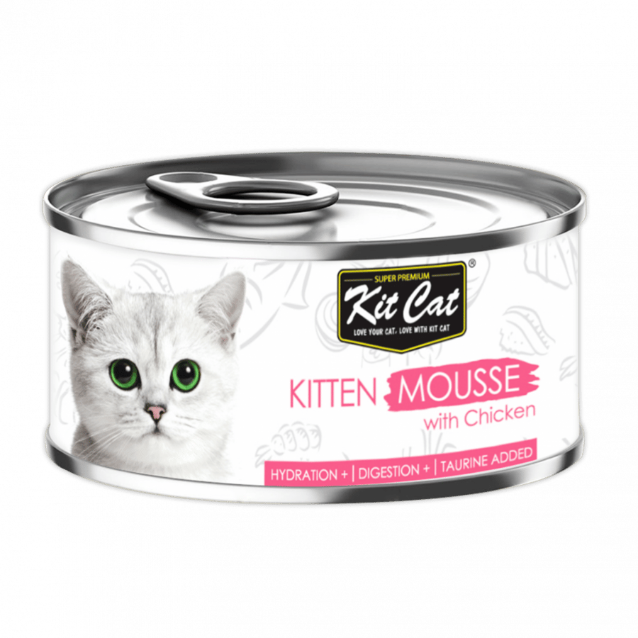 معلبات مهروسه بالدجاج للقطط الصغيرة من شركة KitCat