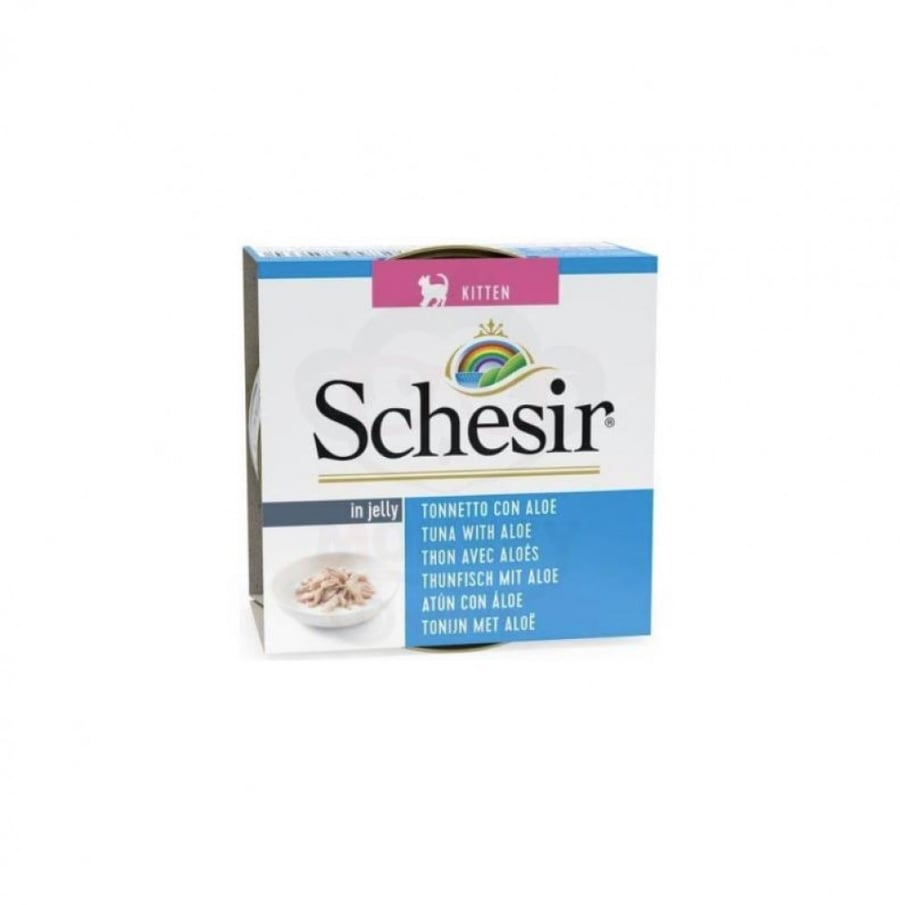 معلبات التونا مع الصبار بالجیلي للقطط الصغیرة من شركة Schesir