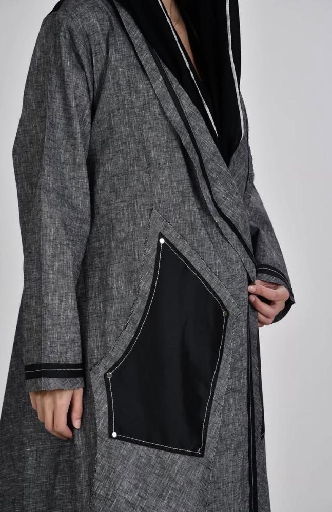 Grey x Black Linen