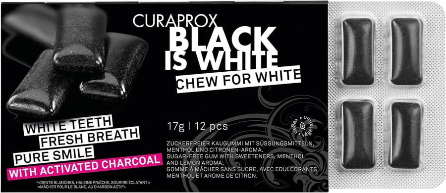 كيورابروكس بلاك از وايت علكة تبييض اسنان من Curaprox سويسرا