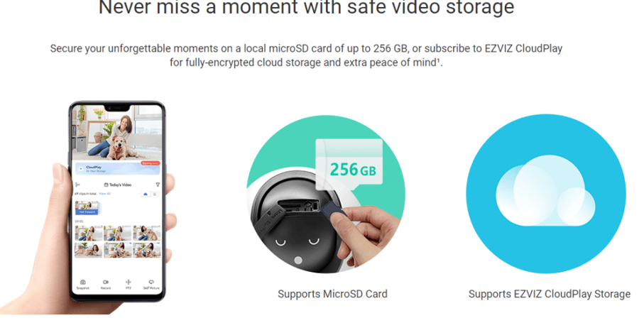 EZVIZ C6 - 2K+ camera for smart home, tiltable and rotatable