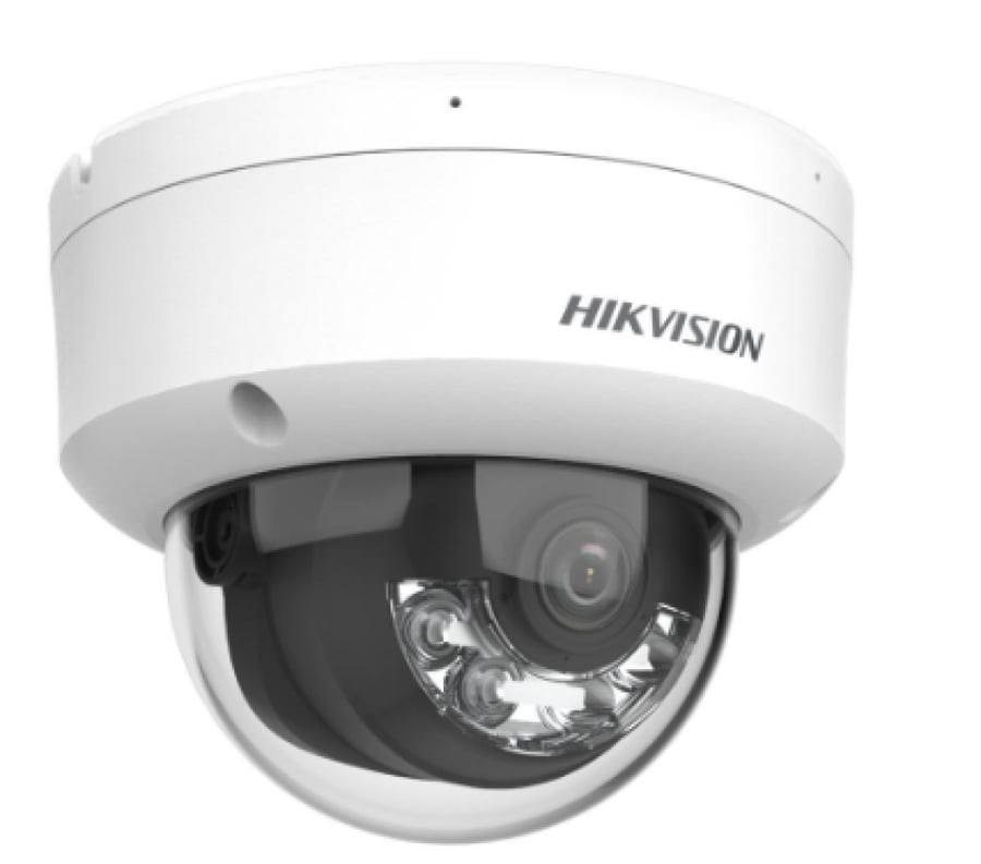 Hikvision كاميرا داخلية شبكية ثابتة للسقف AcuSense بدقة 6 ميجابكسل مع عدسة 2.8 مم من Hikvision، لون أبيض