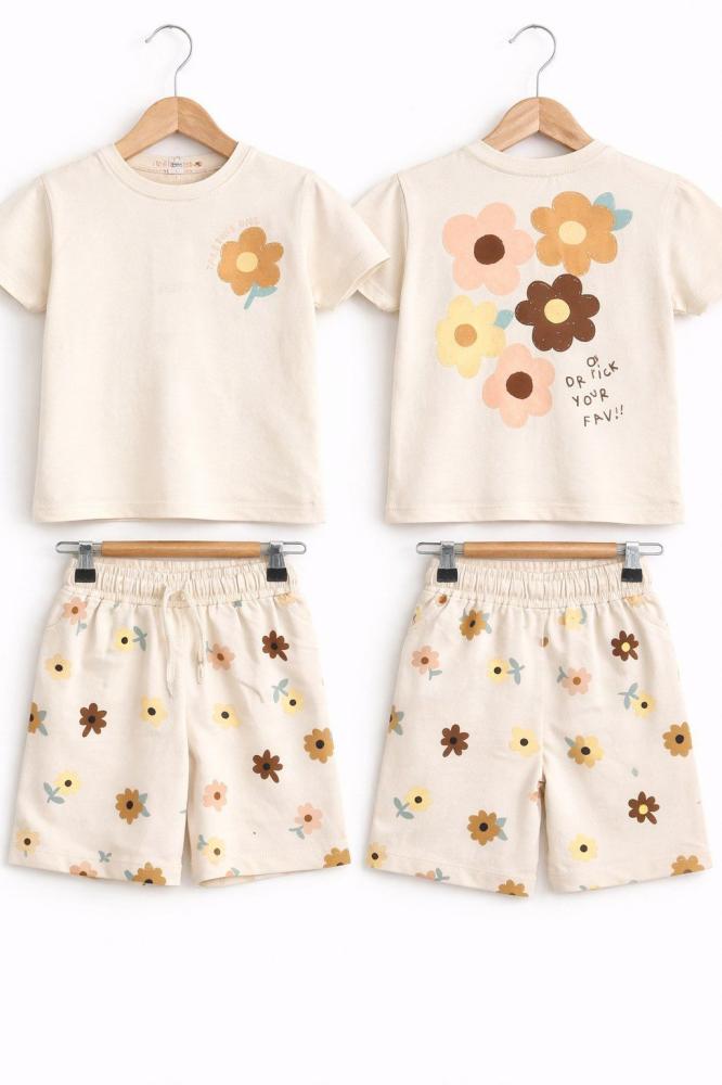 Girls' set with floral print