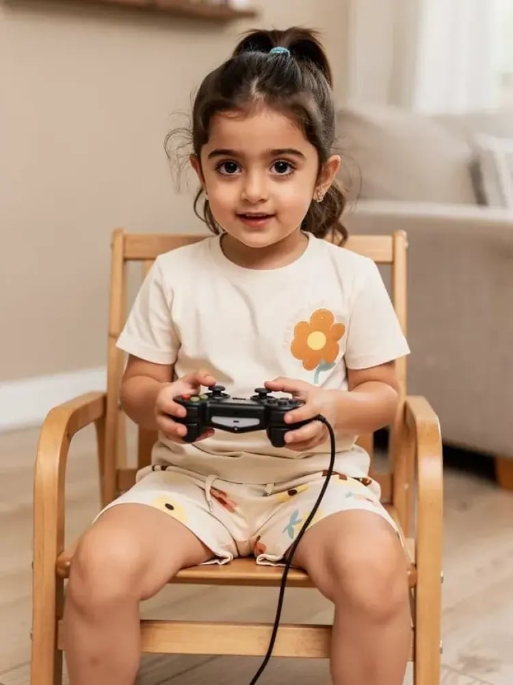 Girls' set with floral print