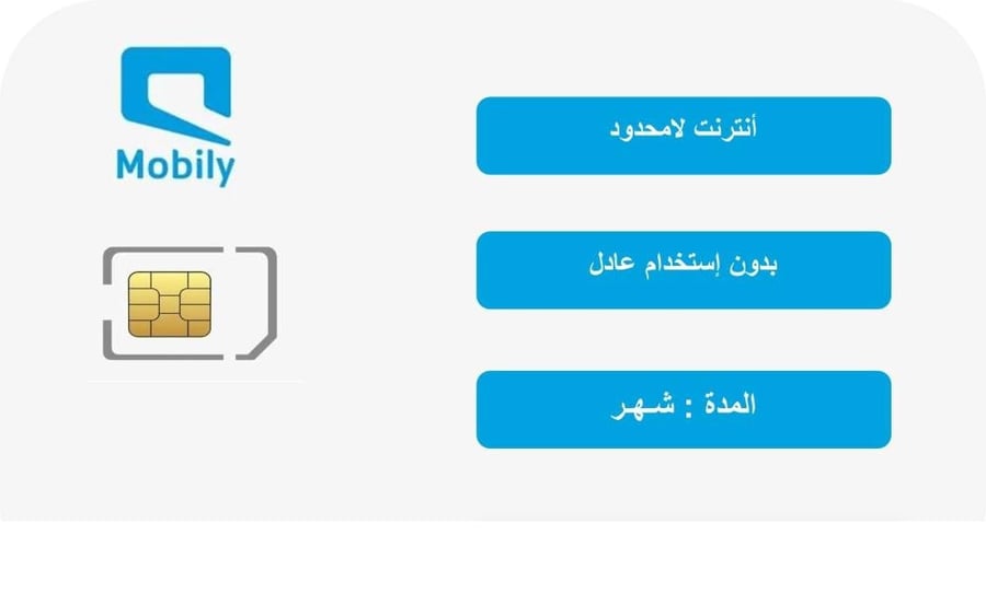 باقة  بيانات لامحدود لمدة 1 شهر