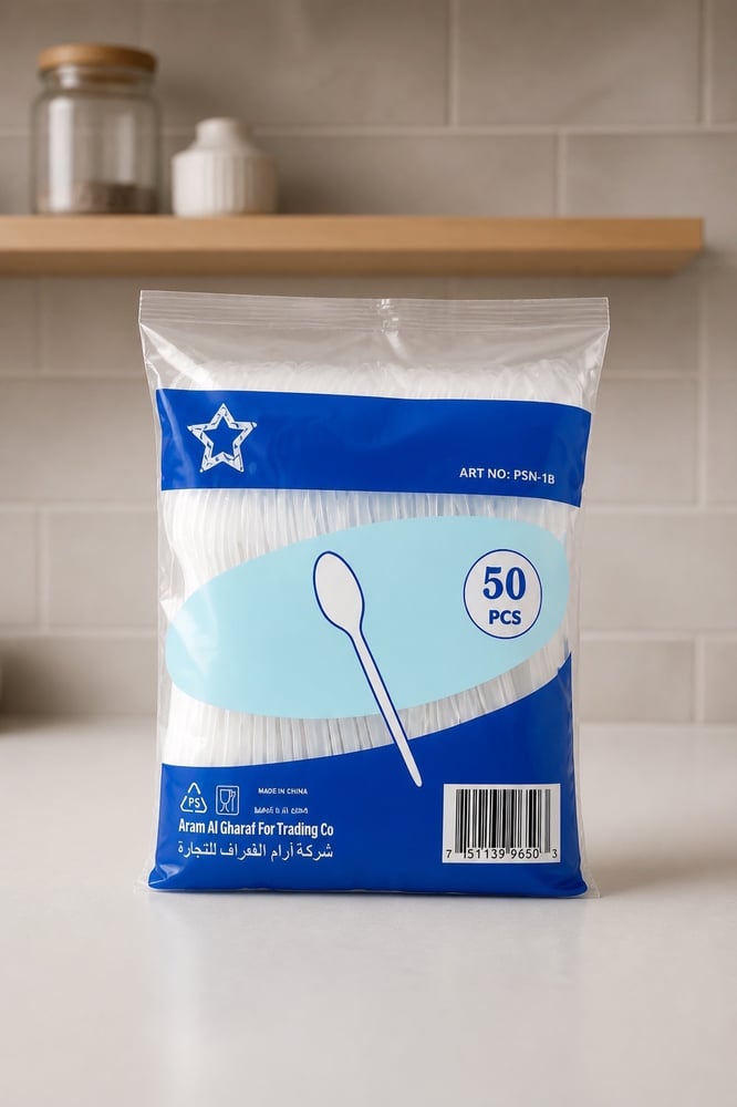 ملاعق بلاستيك صغير ٥٠ حبه