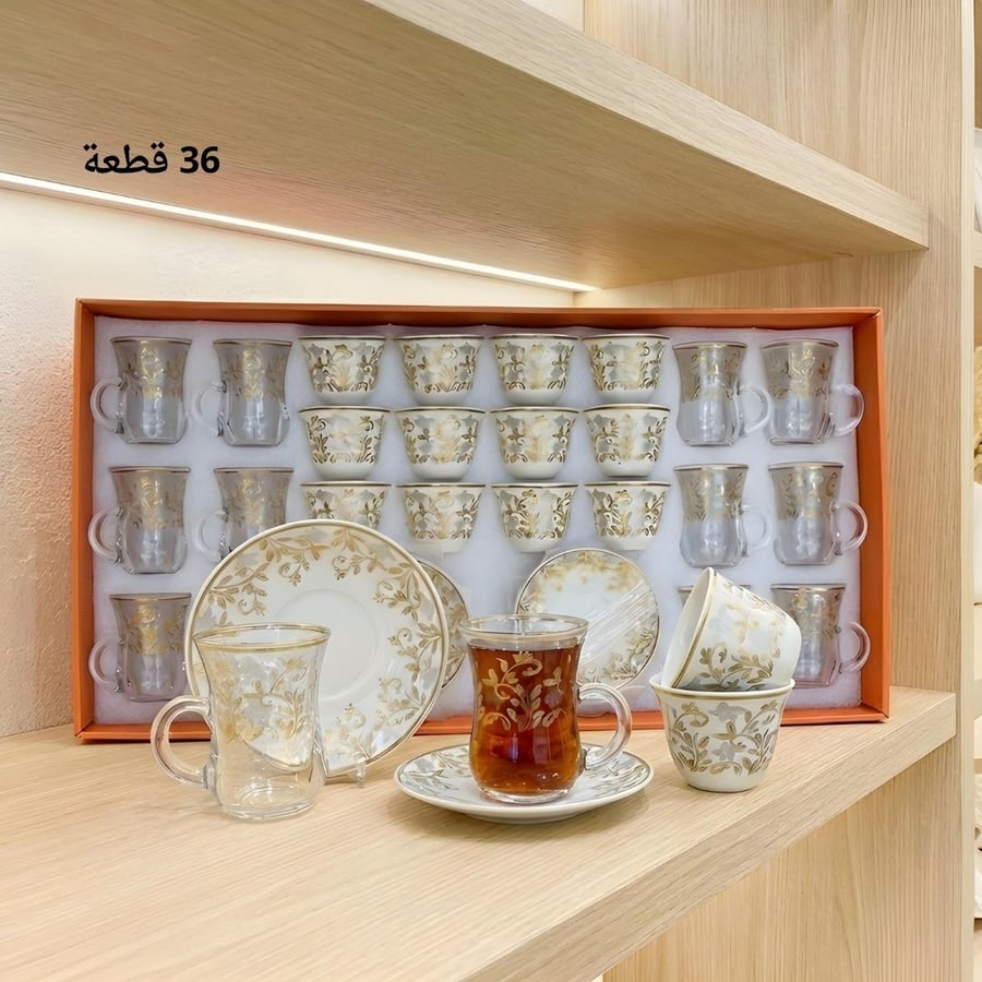 طقم شاي وقهوة 36 قطعة