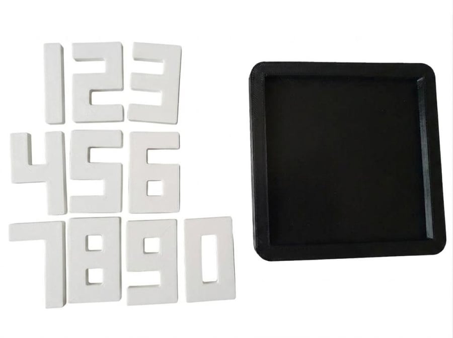 لغز الأرقام Number Puzzle باللون الأبيض