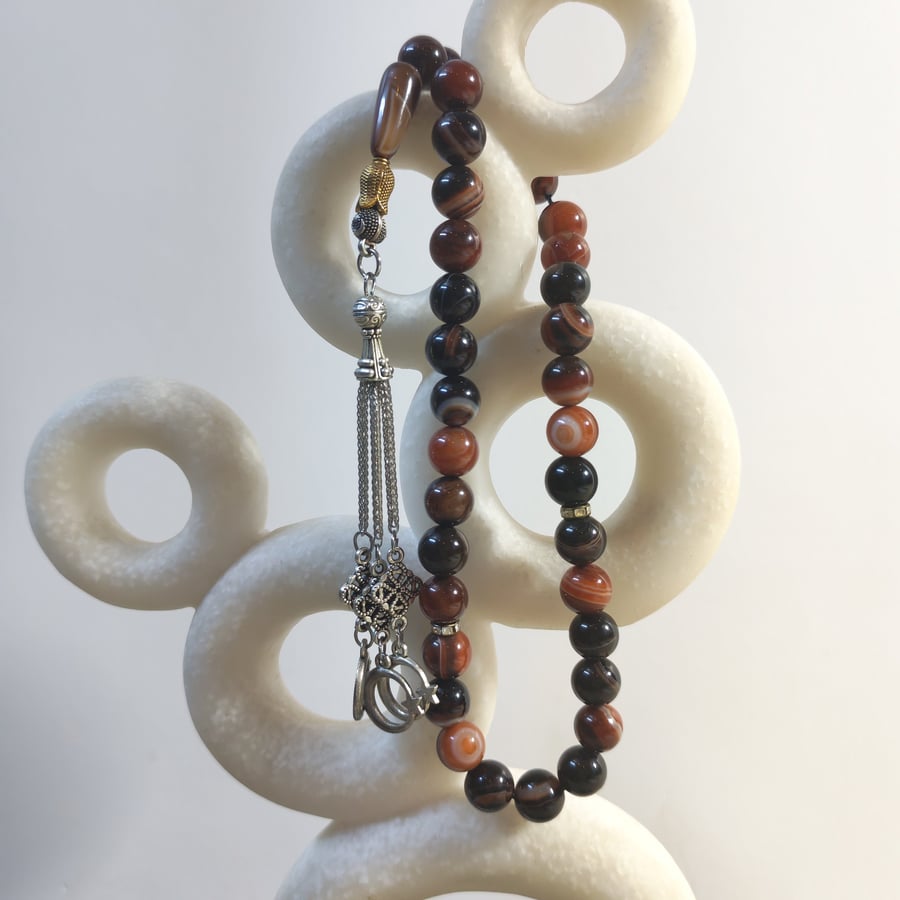 Slemani agate rosary