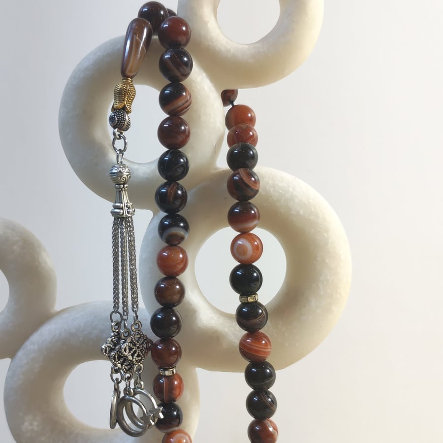 Slemani agate rosary
