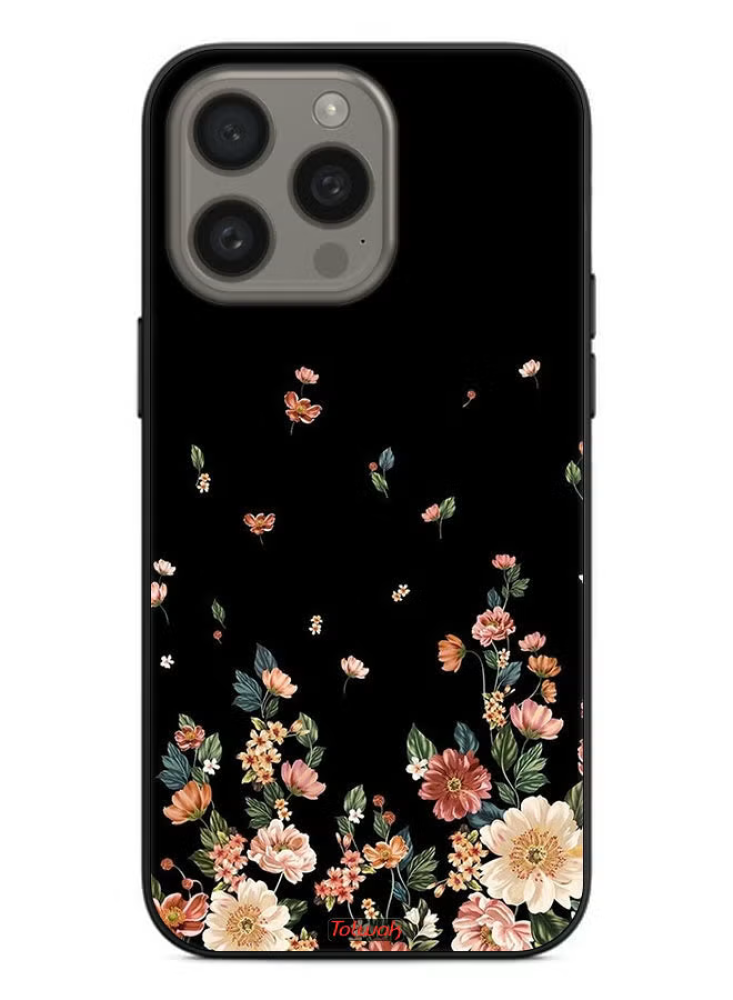 Apple iPhone 15 Pro Max Protective Case Cover Small Flowers In Bottom