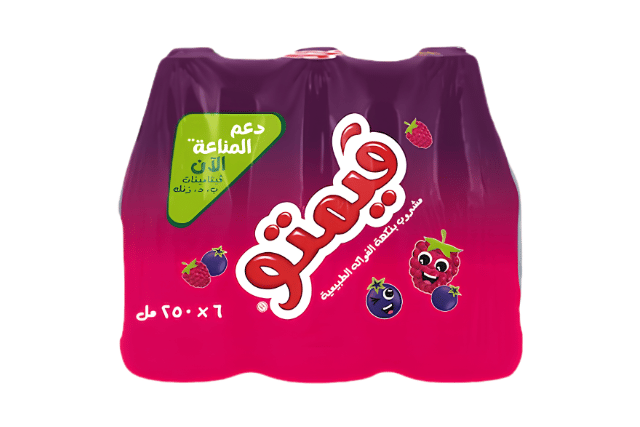 مشروب فيمتو بغطاء 250 مل ربطة 6 حبة فواكه