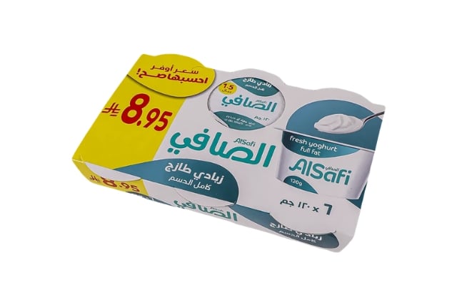 زبادي طازج الصافي كامل الدسم 120 جم *6