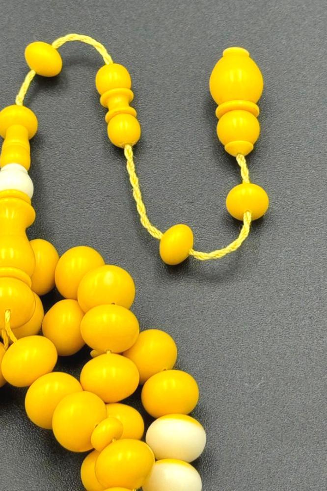 Billiard rosary with two colors, yellow and white, Tamleeka