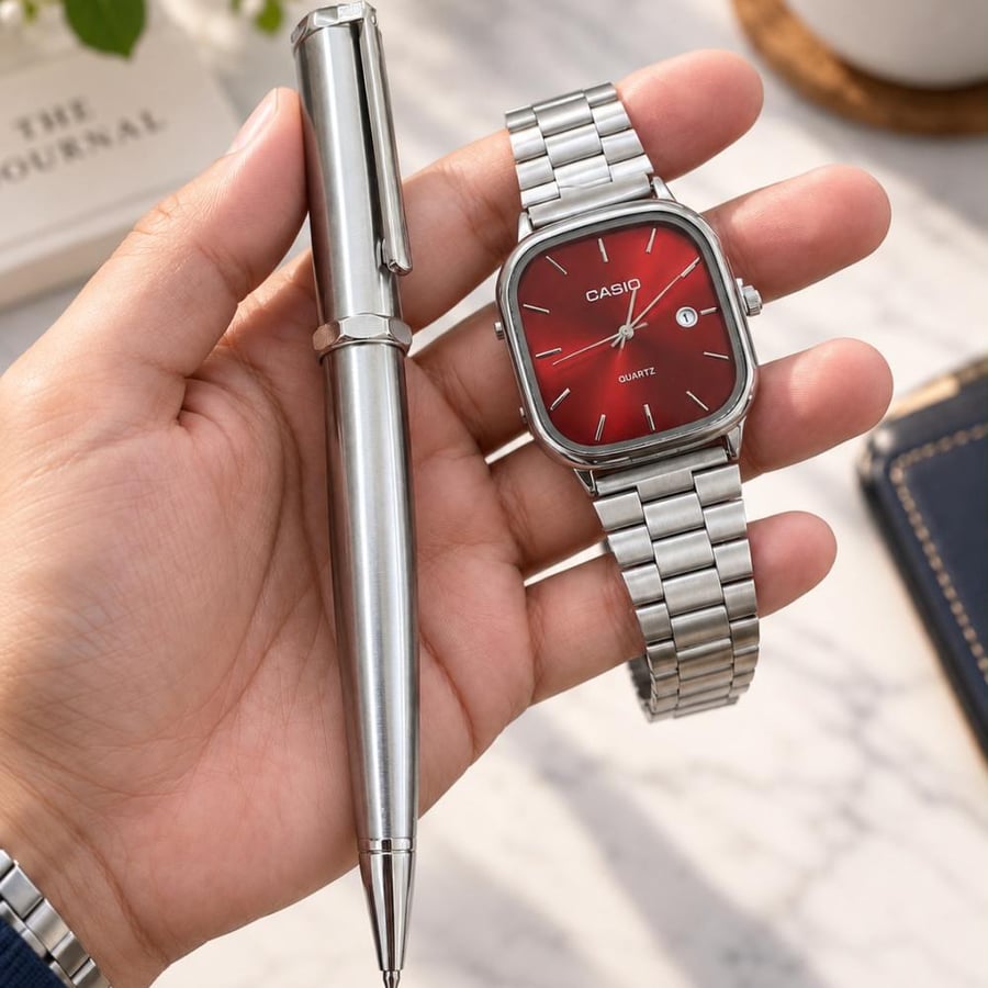 ساعة كاسيو CASIO LTP مع قلم هدية