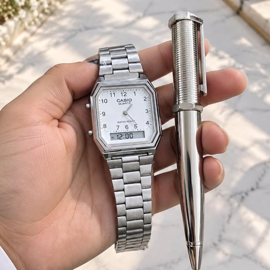 ساعة كاسيو CASIO VINTAGE مع قلم هدية